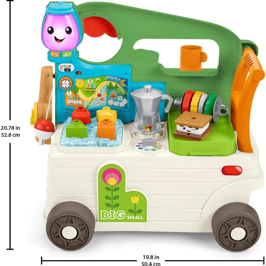 Fisher-Price Baby to Toddler Toy Laugh & Learn 3-in-1 On-the-Go Camper Walker & Activity Center with - 02 Fisher Price Baby to Toddler Toy Laugh Learn 3 in 1 On the Go Camper Walker Activity Center with 02