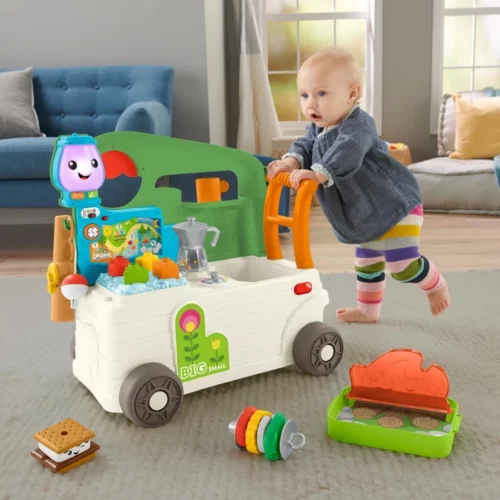 Fisher Price Baby to Toddler Toy Laugh Learn 3 in 1 On the Go Camper Walker Activity Center with 03