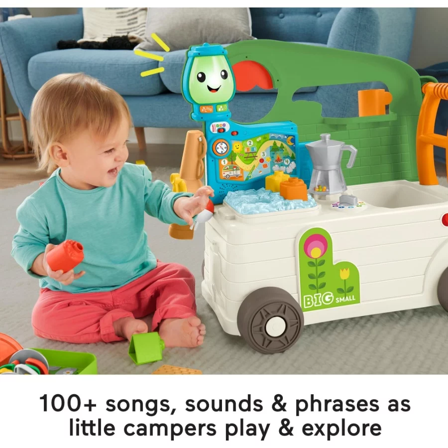 Fisher-Price Baby to Toddler Toy Laugh & Learn 3-in-1 On-the-Go Camper Walker & Activity Center with - 05 Fisher Price Baby to Toddler Toy Laugh Learn 3 in 1 On the Go Camper Walker Activity Center with 05