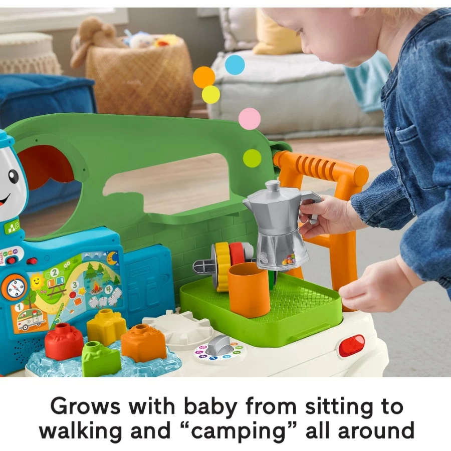 Fisher-Price Baby to Toddler Toy Laugh & Learn 3-in-1 On-the-Go Camper Walker & Activity Center with - 06 Fisher Price Baby to Toddler Toy Laugh Learn 3 in 1 On the Go Camper Walker Activity Center with 06