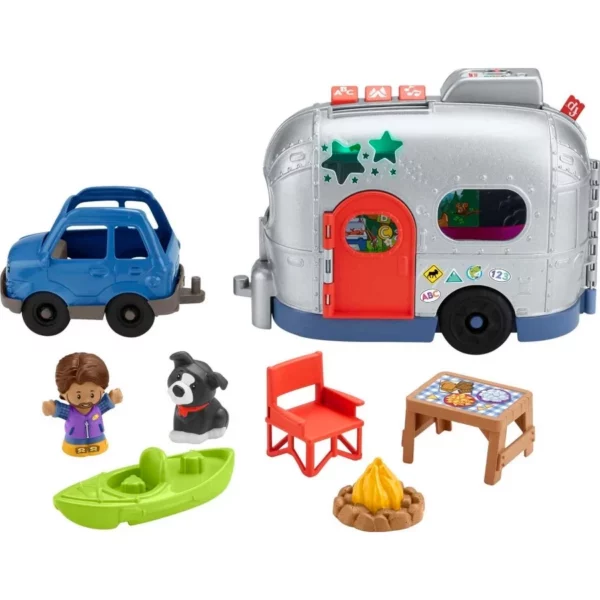 Fisher-Price Little People Light-Up Learning Camper Playset, Toddler Pretend Play Toy with Smart Stages for Kids Ages 1+
