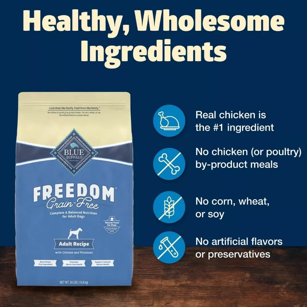 Freedom Adult Dry Dog Food – Grain Free Chicken and Potato Recipe for Healthy Digestion and Energy Support (6) Freedom Adult Dry Dog Food – Grain Free Chicken and Potato Recipe for Healthy Digestion and Energy Support 6