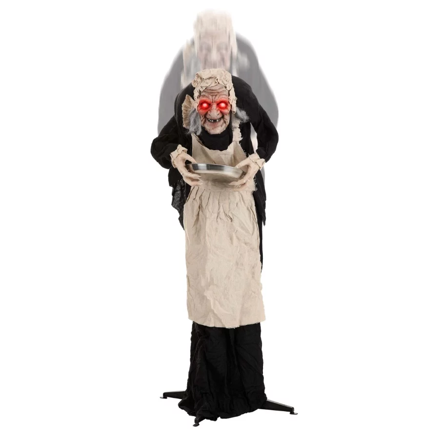 Fun Costumes Old Lady Hag Prop Old Lady Hag 5ft Animated Decoration, Animatronic Greeter Halloween - 01 Fun Costumes Old Lady Hag Prop Old Lady Hag 5ft Animated Decoration Animatronic Greeter Halloween 01