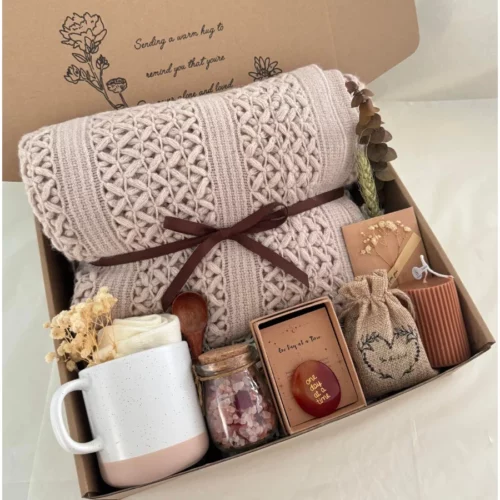 Get Well Soon Gift Baskets for Women Earth Tone Self Care Package After Surgery Sympathy Gifts 01