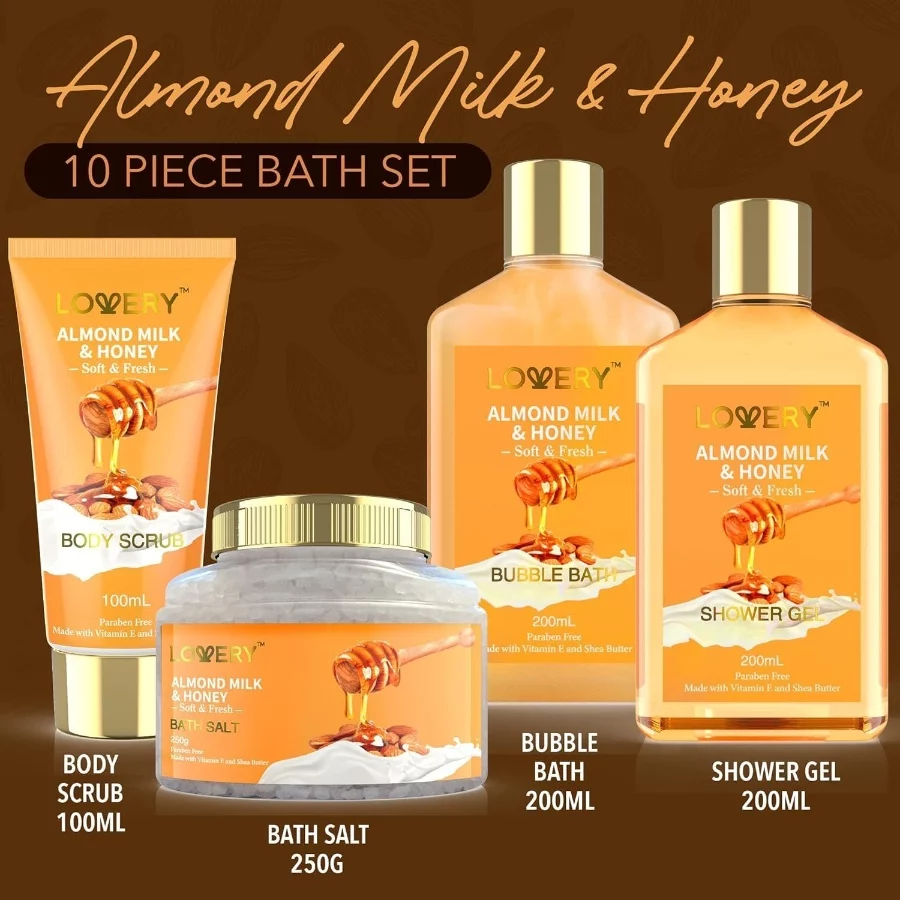 Gifts for Women Gift Basket for Women - 10 Pc Almond Milk & Honey Beauty & Personal Care Set - Home - 02 Gifts for Women Gift Basket for Women 10 Pc Almond Milk Honey Beauty Personal Care Set Home 02