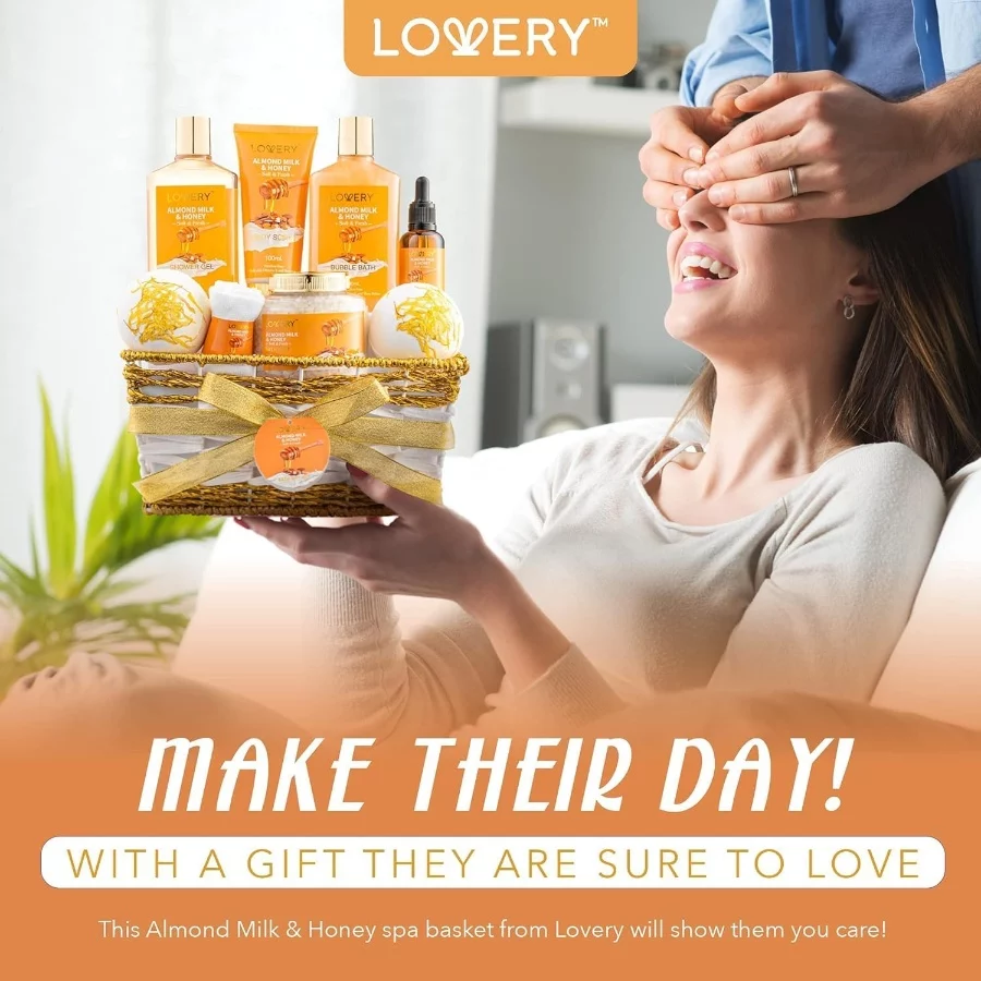 Gifts for Women Gift Basket for Women - 10 Pc Almond Milk & Honey Beauty & Personal Care Set - Home - 06 Gifts for Women Gift Basket for Women 10 Pc Almond Milk Honey Beauty Personal Care Set Home 06