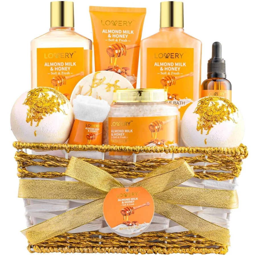 Gifts for Women Gift Basket for Women - 10 Pc Almond Milk & Honey Beauty & Personal Care Set - Home - 07 Gifts for Women Gift Basket for Women 10 Pc Almond Milk Honey Beauty Personal Care Set Home 07