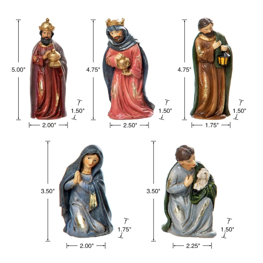 Glitzhome 11Pcs Resin Nativity Figurines Set Christmas Nativity Set Tabletop Scenes Decor, Christian - 04 Glitzhome 11Pcs Resin Nativity Figurines Set Christmas Nativity Set Tabletop Scenes Decor Christian 04