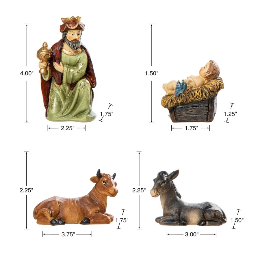 Glitzhome 11Pcs Resin Nativity Figurines Set Christmas Nativity Set Tabletop Scenes Decor, Christian - 05 Glitzhome 11Pcs Resin Nativity Figurines Set Christmas Nativity Set Tabletop Scenes Decor Christian 05