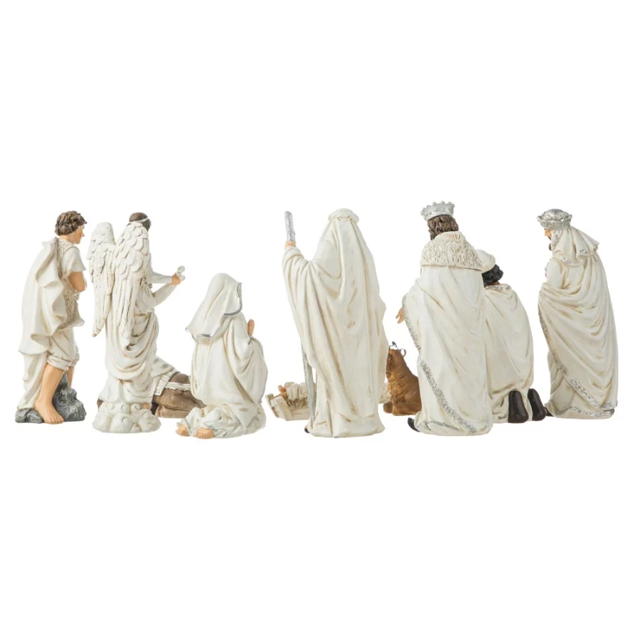 Glitzhome Set of 12 Nativity Figurine Sets for Christmas Indoor Decorations White Nativity Tabletop - 06 Glitzhome Set of 12 Nativity Figurine Sets for Christmas Indoor Decorations White Nativity Tabletop 06