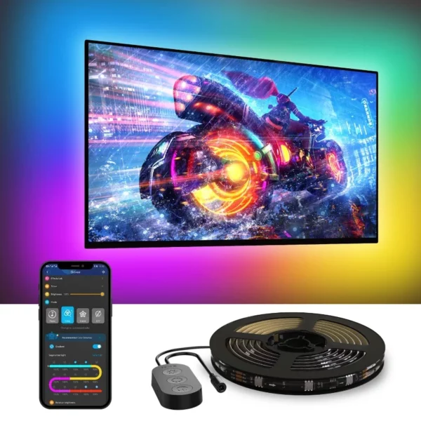 Govee TV LED Backlight RGBIC Smart Strip for 55-65 Inch TVs, Wi-Fi Bluetooth Control, Alexa Google Assistant Compatible, Music Sync Light Kit