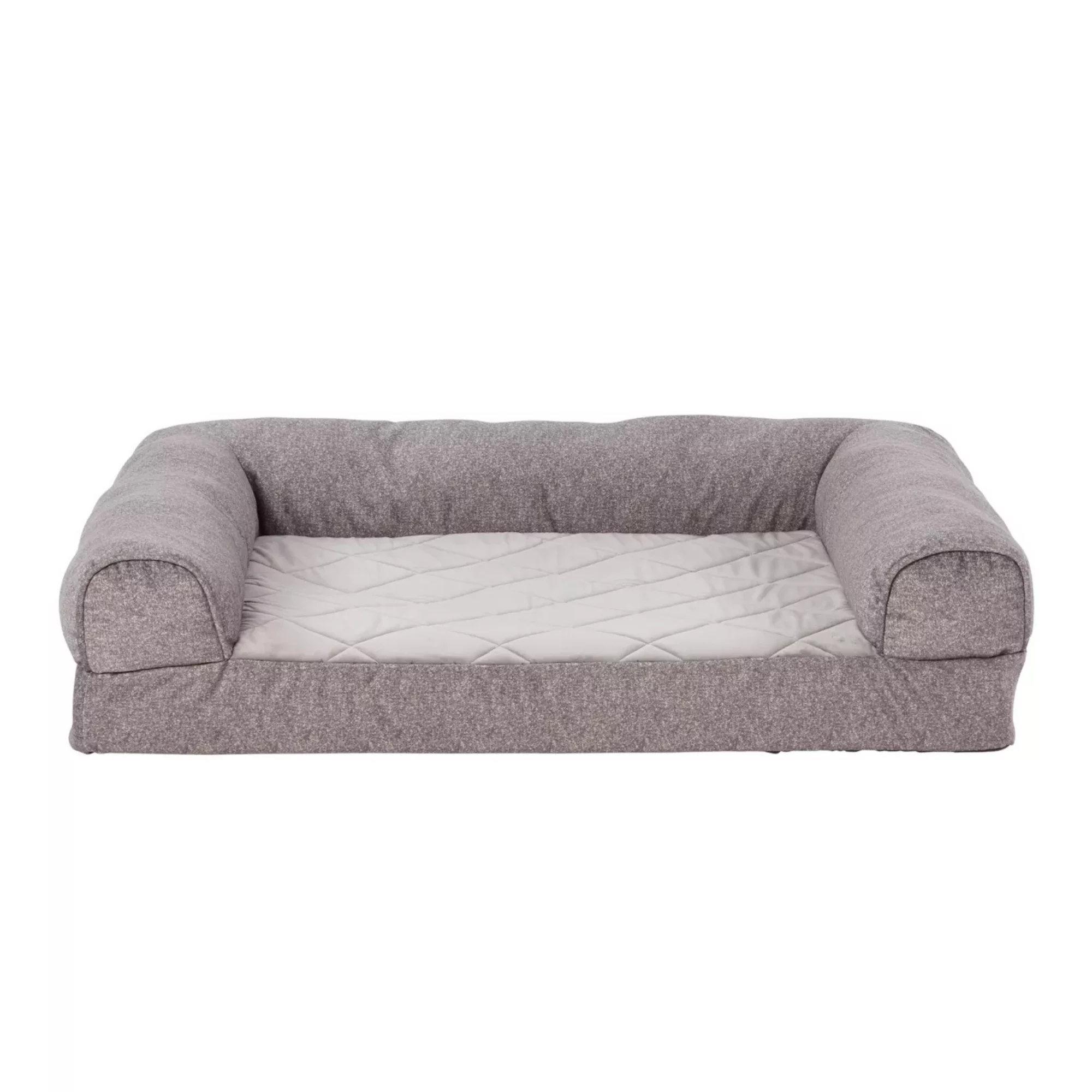 Gray Velvet Orthopedic Couch Dog Bed – Supportive Memory Foam Pet Sofa (1) Gray Velvet Orthopedic Couch Dog Bed – Supportive Memory Foam Pet Sofa 1