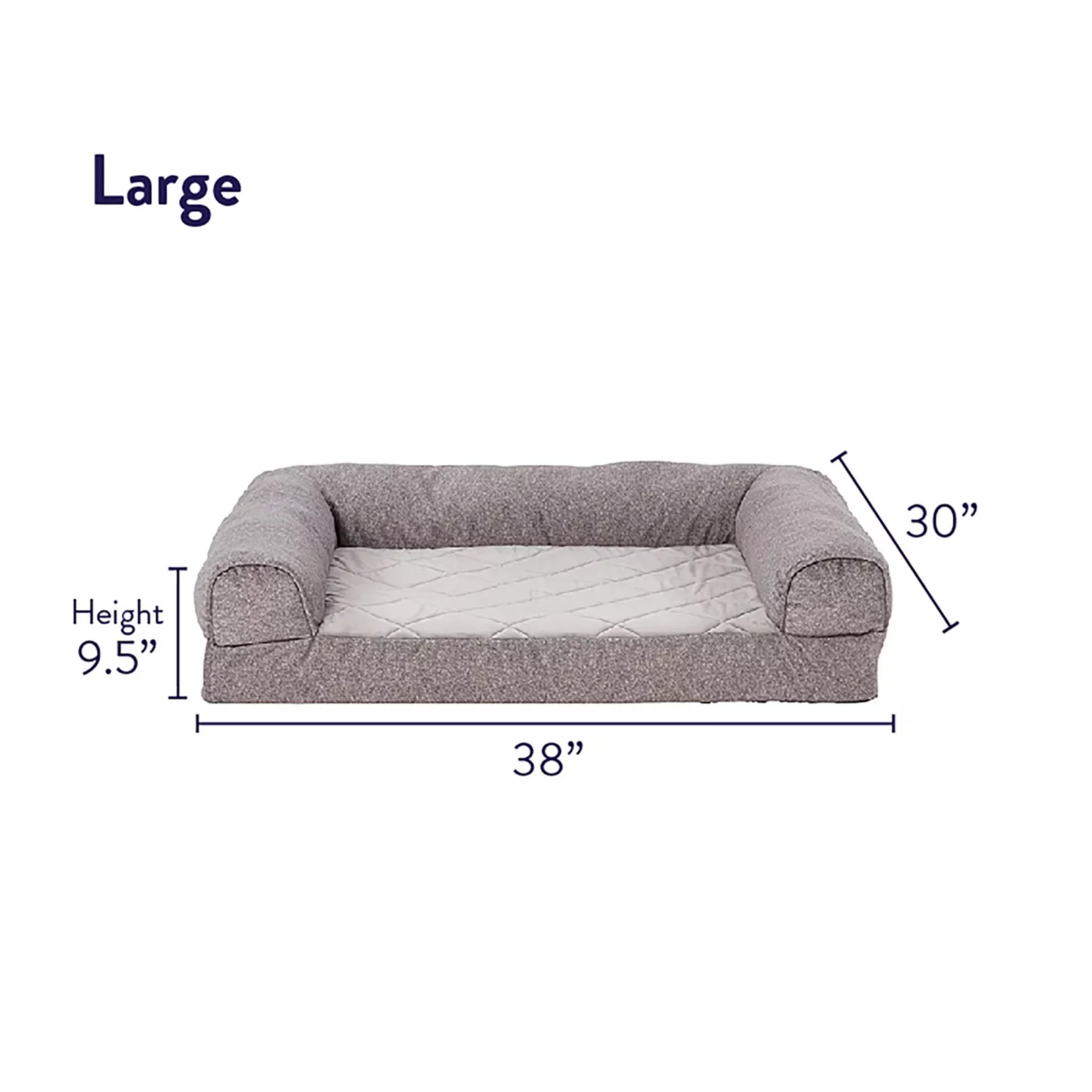 Gray Velvet Orthopedic Couch Dog Bed – Supportive Memory Foam Pet Sofa (2) Gray Velvet Orthopedic Couch Dog Bed – Supportive Memory Foam Pet Sofa 2