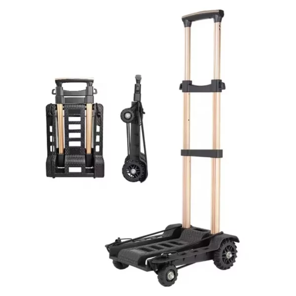 Heavy-Duty Folding Shopping Cart with Wheels, Portable Hand Truck Dolly, Collapsible Push Cart for Groceries & Travel