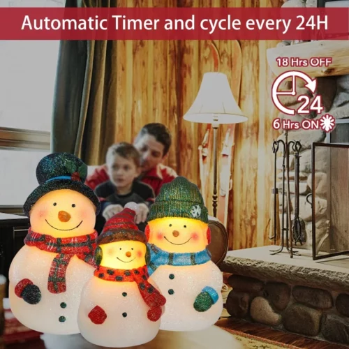 Impress Life Christmas Snowman Flameless Candles with Remote Holiday Theme LED Candles Battery Operated Real Wax Candles for Bedroom Party Winter Xmas Decor Set of 3 3
