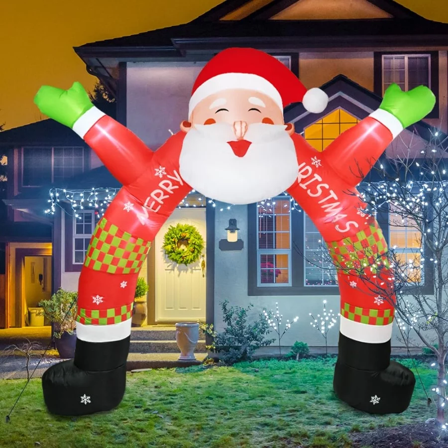 Inflatable Outdoor Christmas Decorations, 11 ft Lighted Inflatable Christmas Santa Archway with Buil - 02 Inflatable Outdoor Christmas Decorations 11 ft Lighted Inflatable Christmas Santa Archway with Buil 02