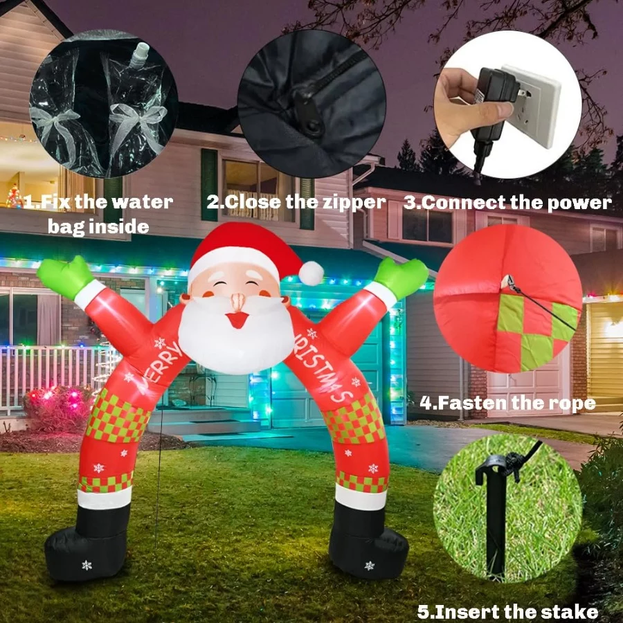 Inflatable Outdoor Christmas Decorations, 11 ft Lighted Inflatable Christmas Santa Archway with Buil - 05 Inflatable Outdoor Christmas Decorations 11 ft Lighted Inflatable Christmas Santa Archway with Buil 05