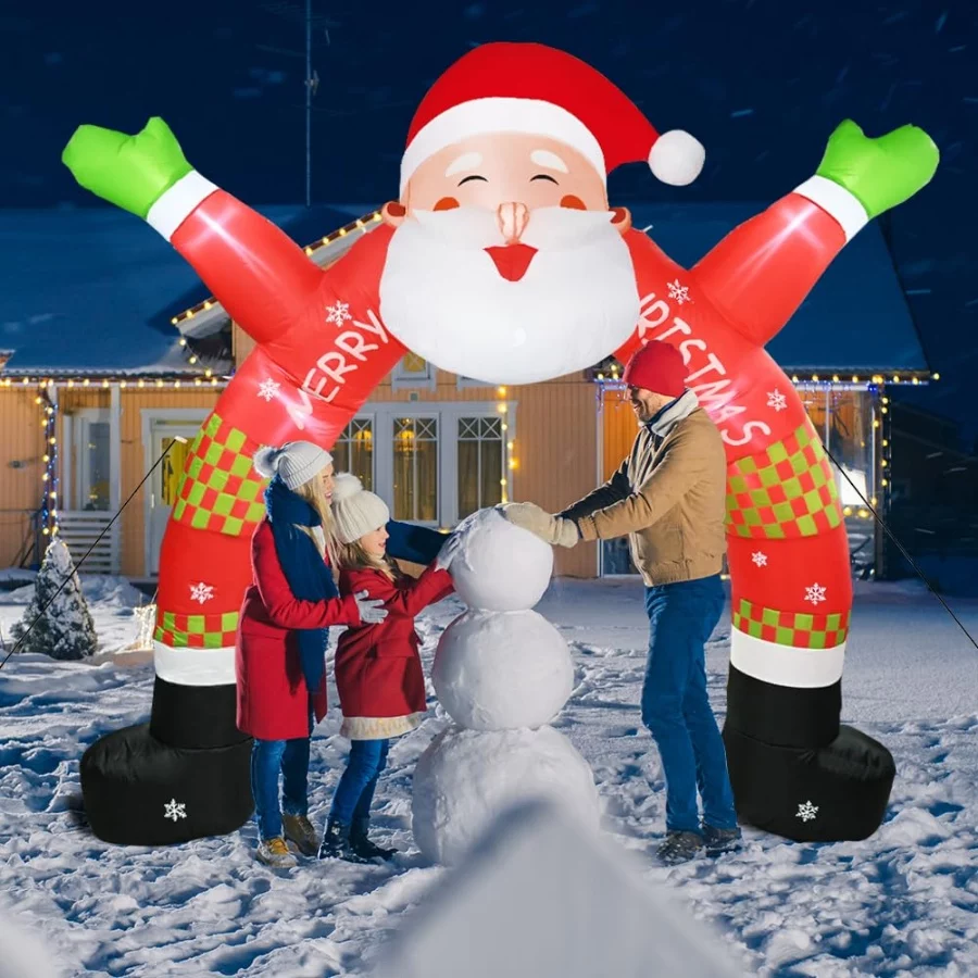 Inflatable Outdoor Christmas Decorations, 11 ft Lighted Inflatable Christmas Santa Archway with Buil - 06 Inflatable Outdoor Christmas Decorations 11 ft Lighted Inflatable Christmas Santa Archway with Buil 06