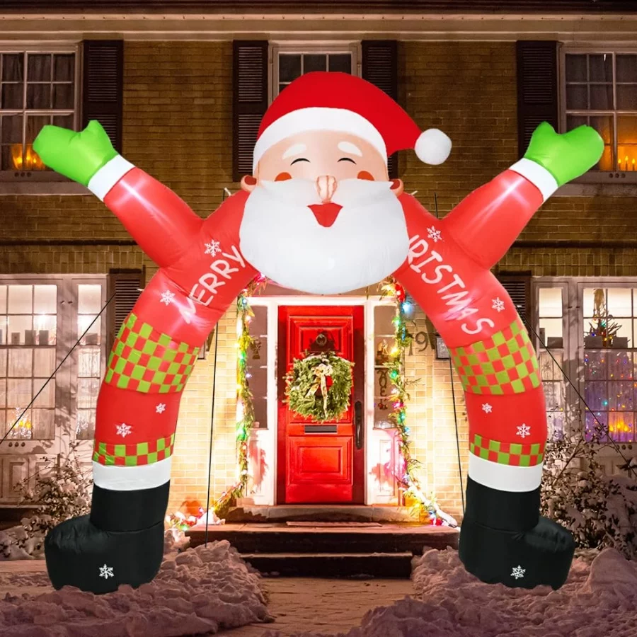 Inflatable Outdoor Christmas Decorations, 11 ft Lighted Inflatable Christmas Santa Archway with Buil - 08 Inflatable Outdoor Christmas Decorations 11 ft Lighted Inflatable Christmas Santa Archway with Buil 08