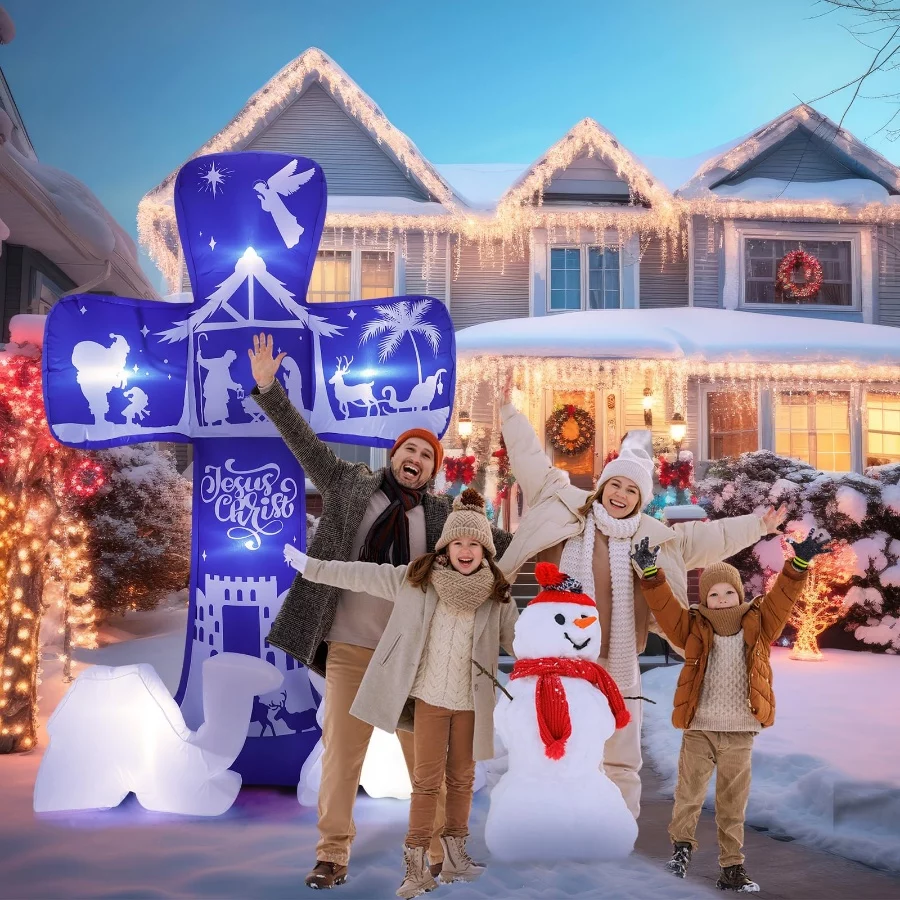 Jenaai 7 FT Christmas Inflatable Nativity Scene Outdoor Decorations Holy Night Christian Christmas C - 06 Jenaai 7 FT Christmas Inflatable Nativity Scene Outdoor Decorations Holy Night Christian Christmas C 06