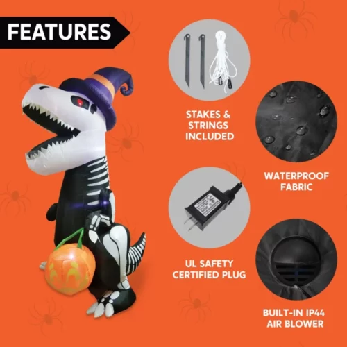 Joiedomi 8 FT Halloween Inflatables Outdoor Decorations Halloween Blow Ups for Yard Inflatable Ske 02