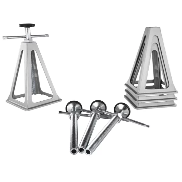 KFFKFF RV Stabilizer Jacks 4 Pack, Aluminum Stack Jacks Adjustable 11-17in, Support Up to 6000lbs for Travel Trailer Camper