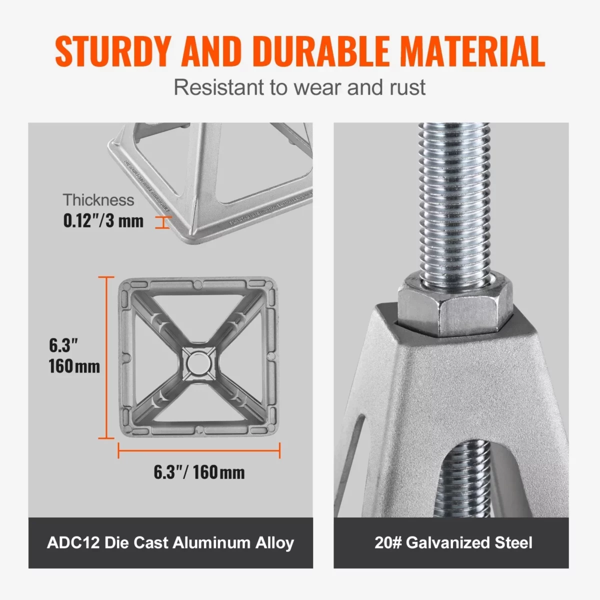 KFFKFF RV Stabilizer Jacks 4 Pack Aluminum RV Leveling Jacks RV Stack Jacks for RV Travel Trailer Camper Single Screw Jack Support up to 6000 Lbs Adjustable from 11 inch to 17 inch 07