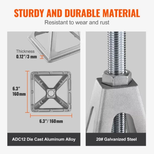 KFFKFF RV Stabilizer Jacks 4 Pack Aluminum RV Leveling Jacks RV Stack Jacks for RV Travel Trailer Camper Single Screw Jack Support up to 6000 Lbs Adjustable from 11 inch to 17 inch 07