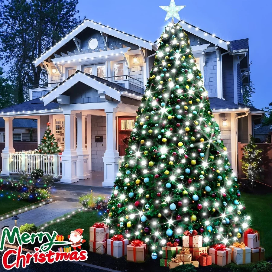 KNONEW 403ft 1000 LED String Lights Outdoor Christmas Lights 8 Modes & Timer Fairy Light Plug in Wat - 05 KNONEW 403ft 1000 LED String Lights Outdoor Christmas Lights 8 Modes Timer Fairy Light Plug in Wat 05