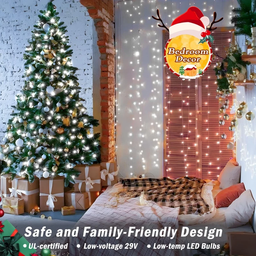 KNONEW 403ft 1000 LED String Lights Outdoor Christmas Lights 8 Modes & Timer Fairy Light Plug in Wat - 07 KNONEW 403ft 1000 LED String Lights Outdoor Christmas Lights 8 Modes Timer Fairy Light Plug in Wat 07