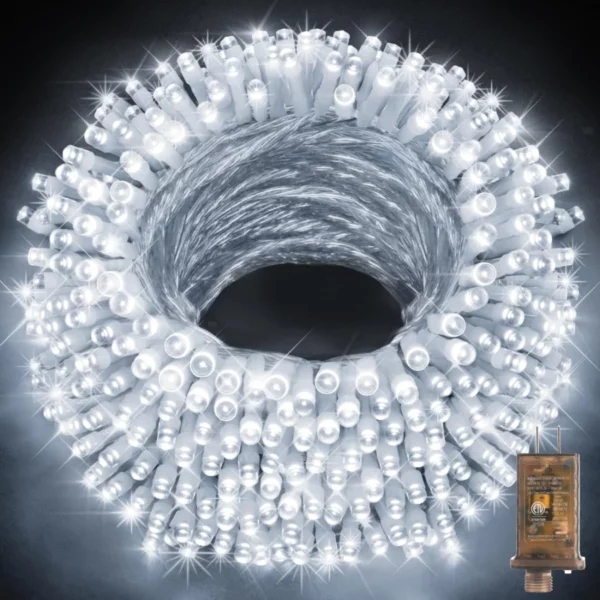 KNONEW 403FT 1000 LED Christmas Lights – 8 Modes Timer Plug-in Waterproof Fairy Lights for Tree Yard Wedding Décor