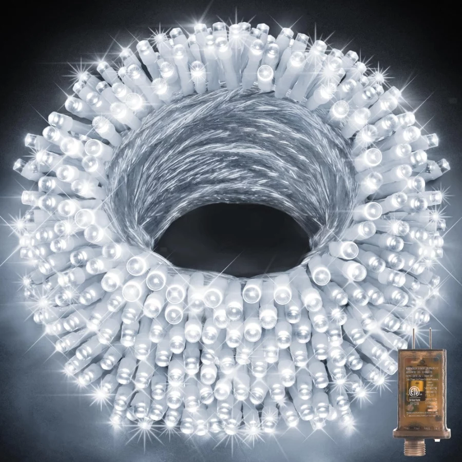 KNONEW 403ft 1000 LED String Lights Outdoor Christmas Lights 8 Modes & Timer Fairy Light Plug in Wat - 08 KNONEW 403ft 1000 LED String Lights Outdoor Christmas Lights 8 Modes Timer Fairy Light Plug in Wat 08