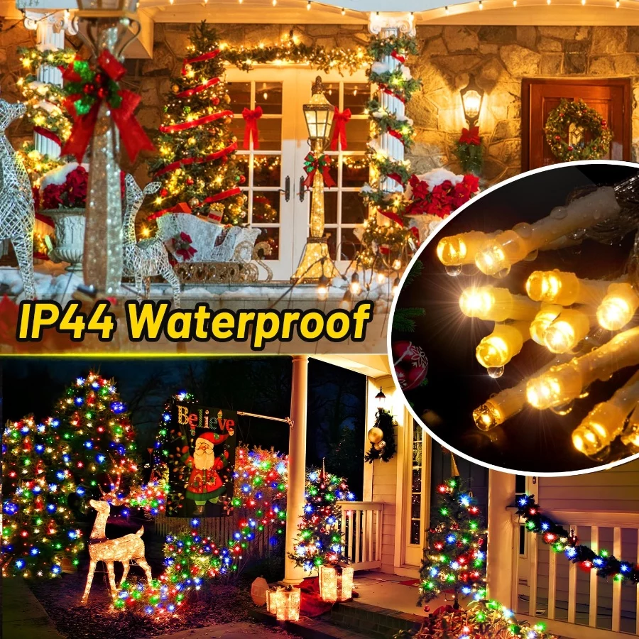 KNONEW 720 LED 337FT Christmas Lights Outdoor Clear Wire Color Changing String Lights with 11 Modes - 03 KNONEW 720 LED 337FT Christmas Lights Outdoor Clear Wire Color Changing String Lights with 11 Modes 03