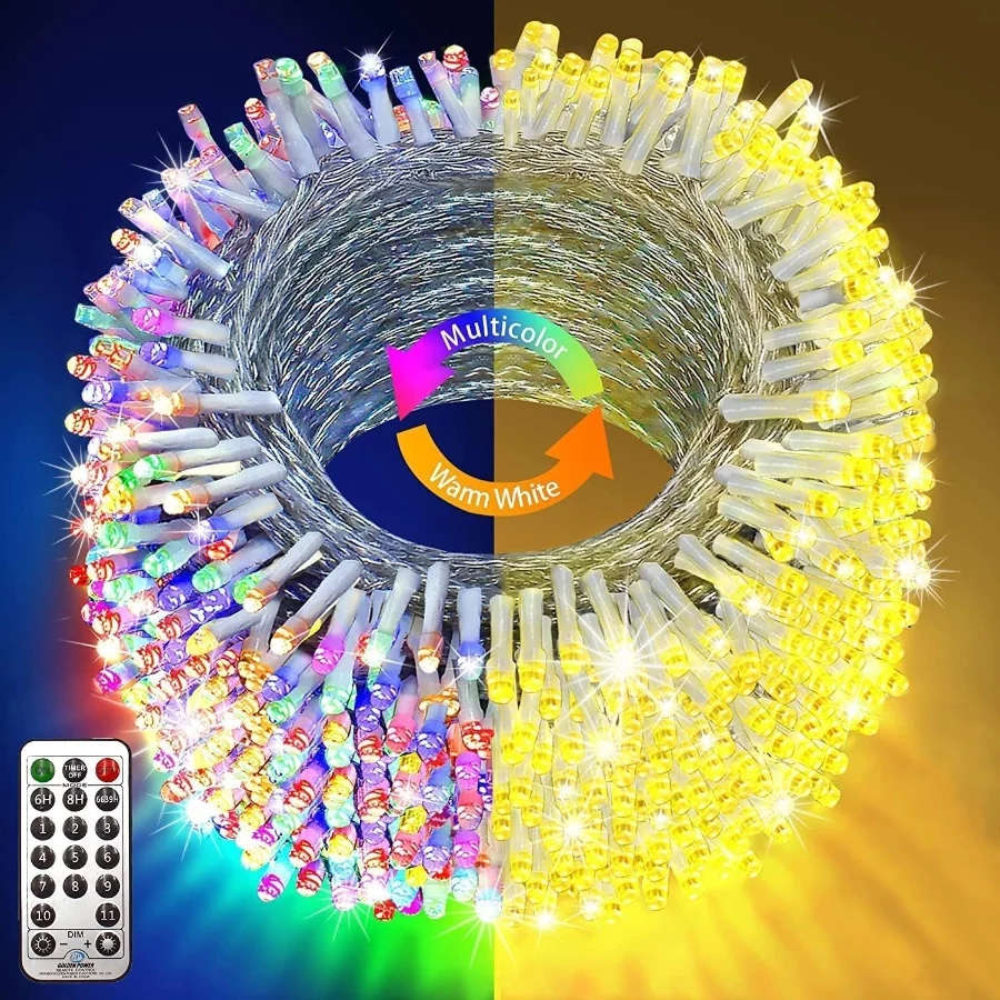 KNONEW 720 LED 337FT Christmas Lights Outdoor Clear Wire Color Changing String Lights with 11 Modes - 08 KNONEW 720 LED 337FT Christmas Lights Outdoor Clear Wire Color Changing String Lights with 11 Modes 08