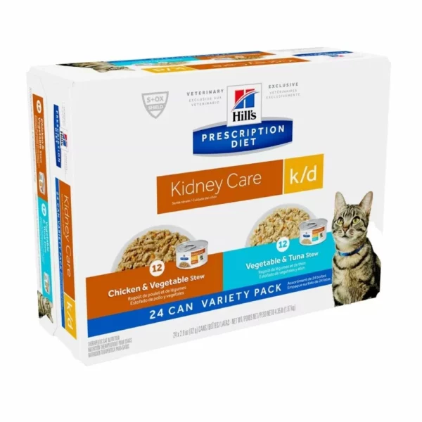 Kidney Care Wet Cat Food Variety Pack – Chicken Recipe for All Life Stages, 24 Count for Renal Support and Hydration