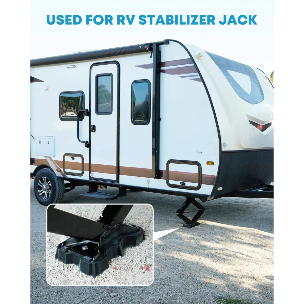 Kohree 4 Pack RV Stabilizer Jack Pads 10000 lbs Load CapacityRV Leveling Scissor Jack Block for Travel Trailer Camper 5th Wheels Fits Foot Base 8.75 9.5 x 5.5 07