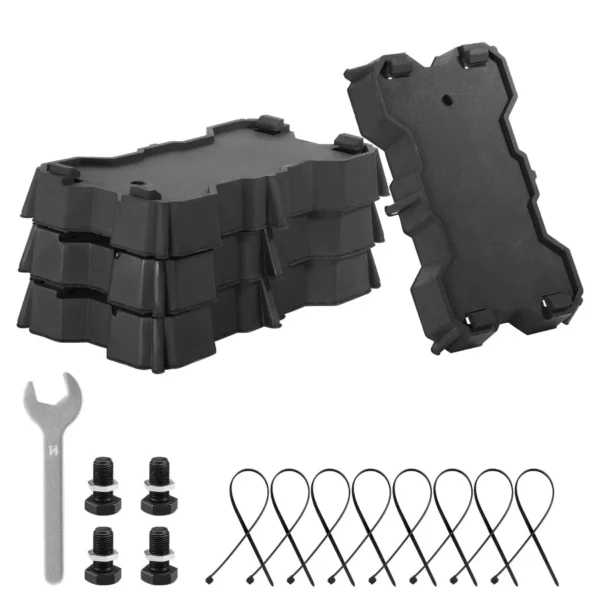 4 Pack RV Stabilizer Jack Pads, Solid Rubber Scissor Jack Block Foot Pads for Camper Trailer Stabilizers