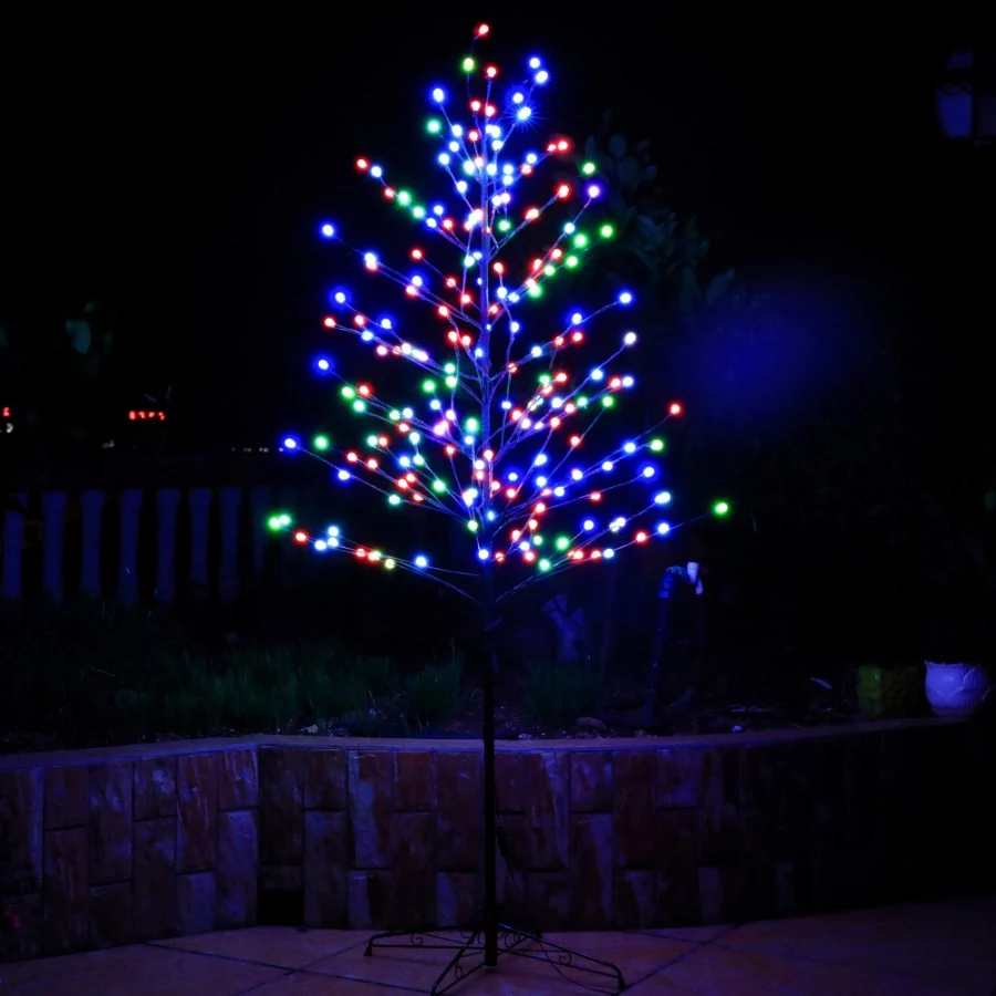 LED Tree Ball Light 6FT 208L Multi Color – Artificial Lighting Decoration for Indoor Outdoor Bedroom Home Wedding Festival Xmas Party 1
