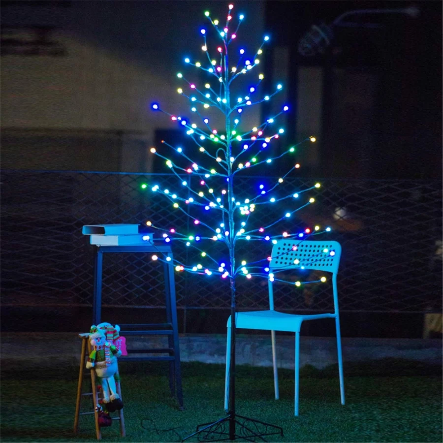 LED Tree Ball Light 6FT 208L Multi Color – Artificial Lighting Decoration for Indoor Outdoor Bedroom Home Wedding Festival Xmas Party 5