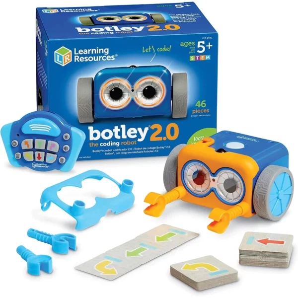 Learning Resources Botley 2.0 Coding Robot, 46 Piece STEM Programming Toy for Kids 5+, Screen-Free Educational Learning Robot