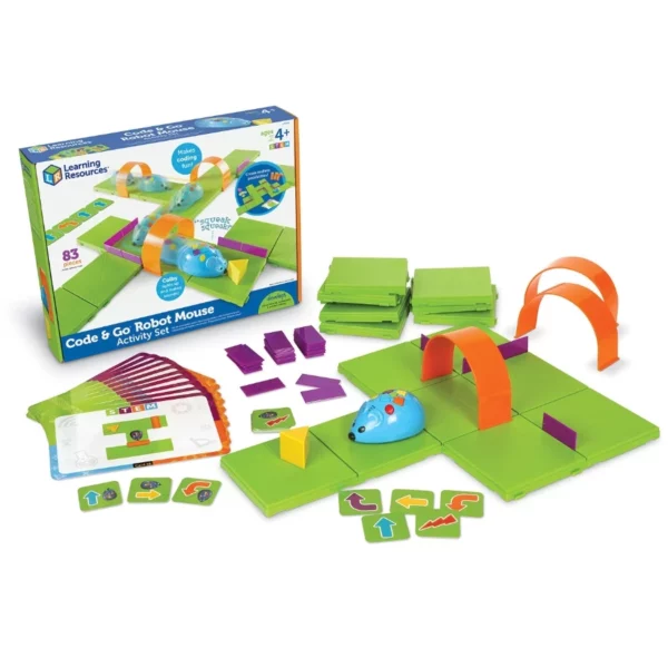 Learning Resources Code & Go Robot Mouse Activity Set, 83 PCS Screen-Free STEM Coding Toy for Kids Ages 4+, Early Programming Learning Fun