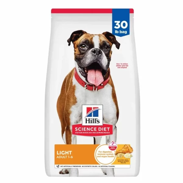 Light Adult Dry Dog Food – Chicken and Barley Recipe for Weight Control and Digestive Health