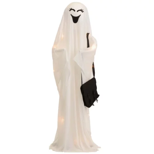 Light Up Ghost Family Halloween Decoration Set with Four Figures Stands and Battery Operated LED L 04