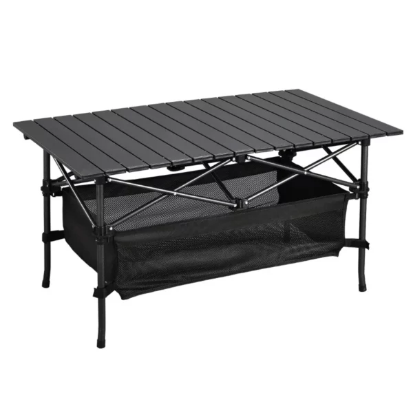 Portable Aluminum Folding Camping Table with Carry Bag, Roll-Up Design for Outdoor, BBQ, Patio, Beach & Picnic Use