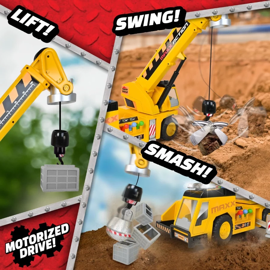 Maxx Action 3-in-1 27 Crane Truck – Realistic Construction Vehicle for Kids with Lights, Sounds & Motorized Driving Action (2) Maxx Action 3 in 1 27 Crane Truck – Realistic Construction Vehicle for Kids with Lights Sounds Motorized Driving Action 2