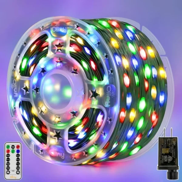 Ollny 393FT 1200 LED Christmas Lights – IP67 Waterproof String Lights with Remote Timer, 8 Modes Multicolor Xmas Decor