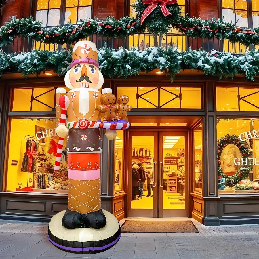OurWarm 8FT Christmas Inflatables Outdoor Decoration, Gingerbread Inflatable Nutcracker Blow Up Yard - 03 OurWarm 8FT Christmas Inflatables Outdoor Decoration Gingerbread Inflatable Nutcracker Blow Up Yard 03