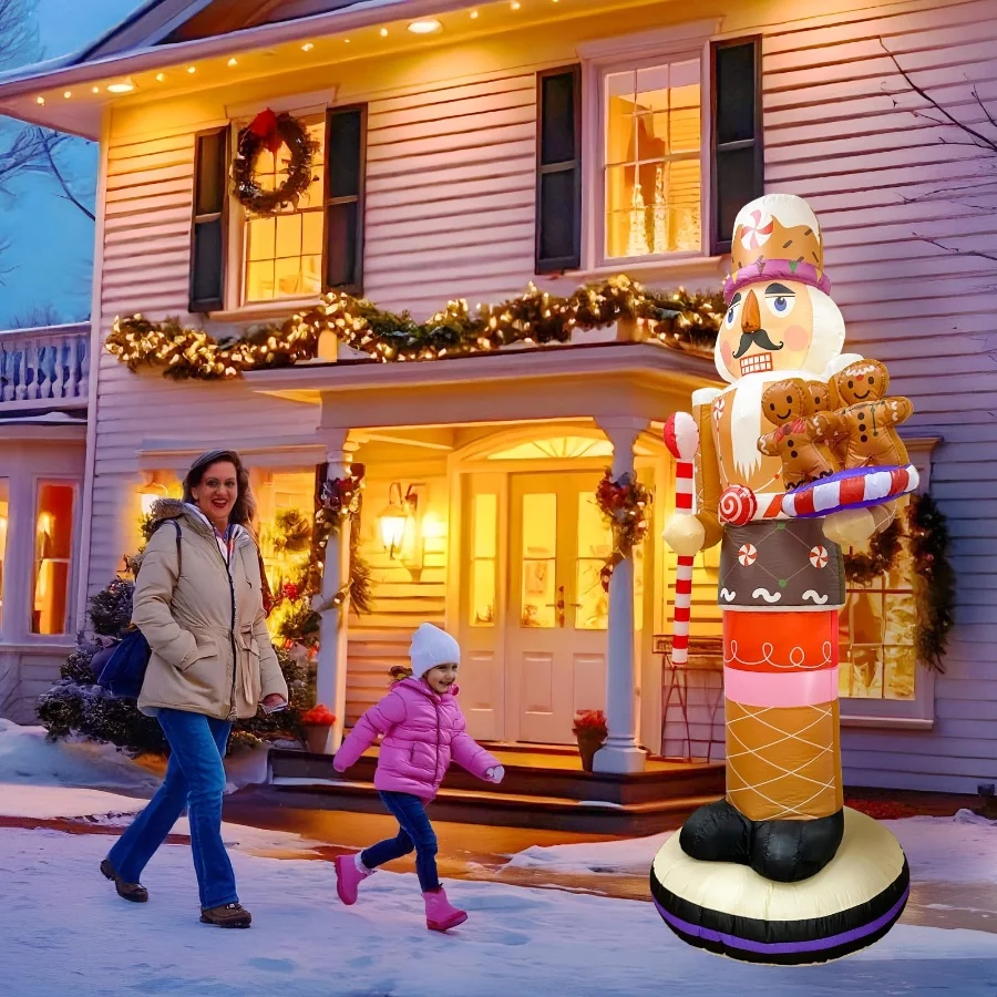 OurWarm 8FT Christmas Inflatables Outdoor Decoration, Gingerbread Inflatable Nutcracker Blow Up Yard - 06 OurWarm 8FT Christmas Inflatables Outdoor Decoration Gingerbread Inflatable Nutcracker Blow Up Yard 06