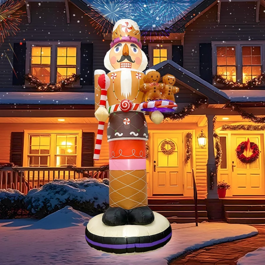 OurWarm 8FT Christmas Inflatables Outdoor Decoration, Gingerbread Inflatable Nutcracker Blow Up Yard - 08 OurWarm 8FT Christmas Inflatables Outdoor Decoration Gingerbread Inflatable Nutcracker Blow Up Yard 08