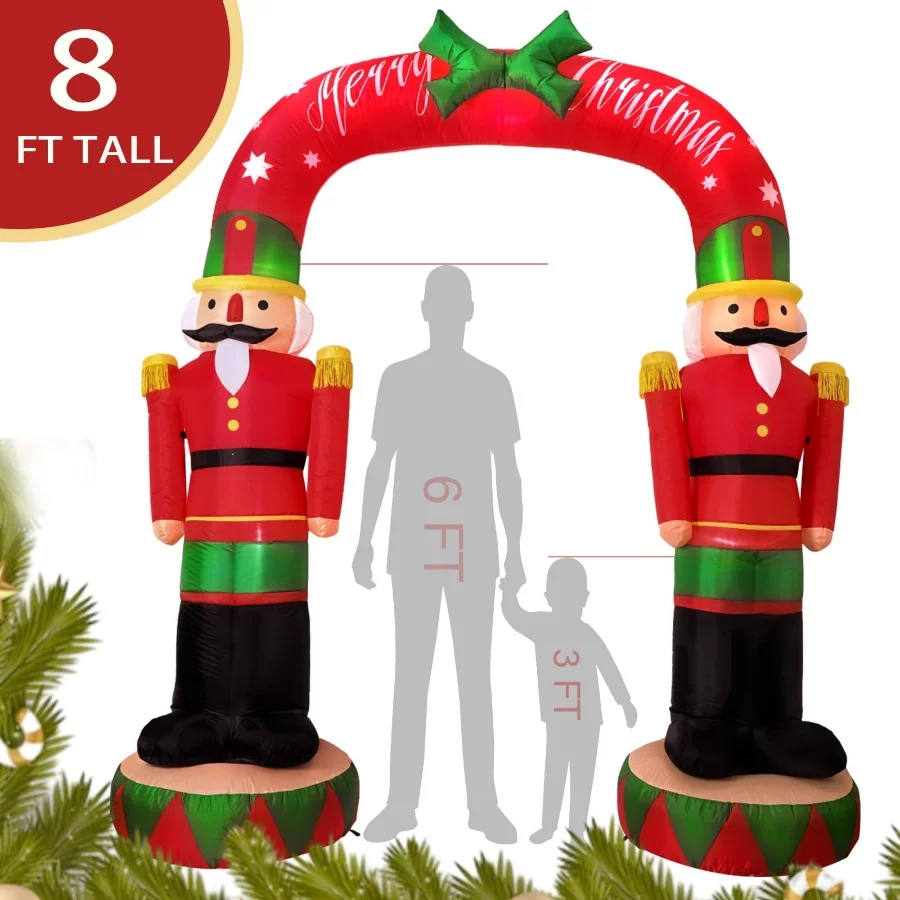 OurWarm 8FT Christmas Inflatables Outdoor Decorations, Large Nutcracker Soldier Archway Blow Up Yard - 02 OurWarm 8FT Christmas Inflatables Outdoor Decorations Large Nutcracker Soldier Archway Blow Up Yard 02